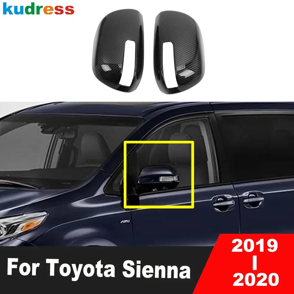 

For Toyota Sienna 2019 2020 Carbon Fiber Car Rearview Mirror Cover Trim Side Wing Mirrors Cap Frame Overlay Accessories