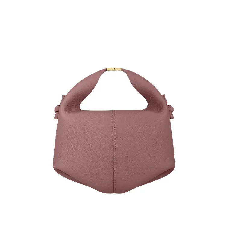 

Lunch box handbag, French niche design, genuine leather lunch box, women's bag, dumplings