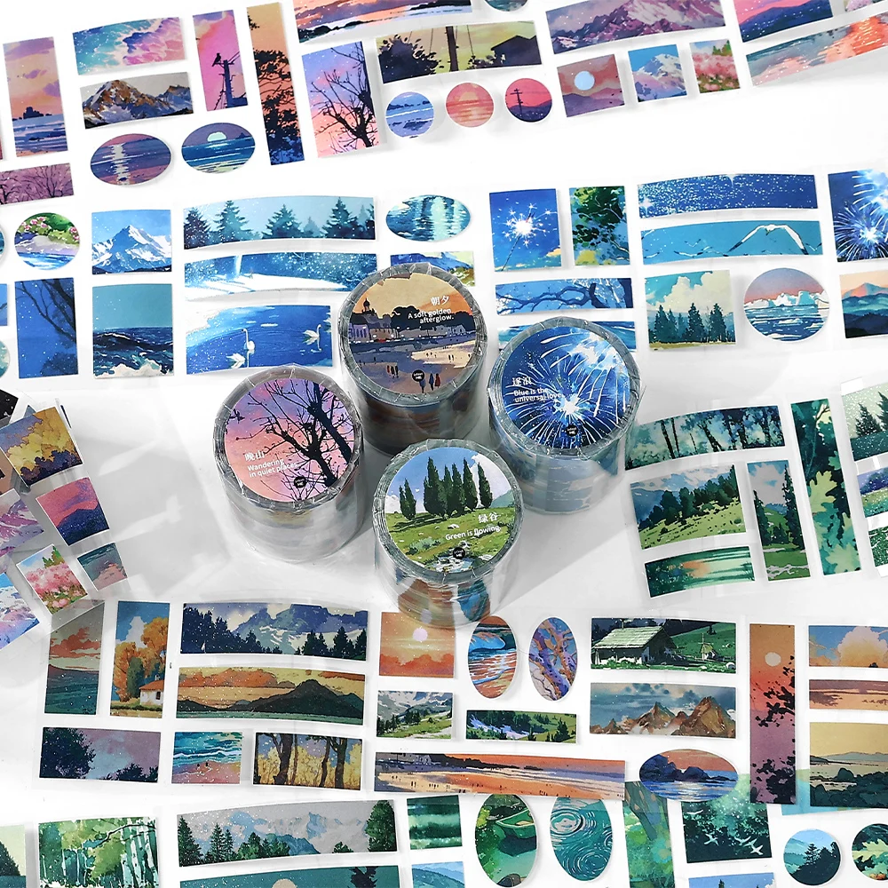 6*200cm paisagismo washi fita reunião montanhas e mares criativo diy diário scrapbooking fitas adesivas papelaria estética