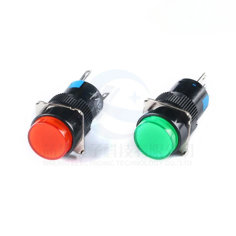 Button switch LA16/AB6-A/AB6Y-M inching self-resetting self-locking LA16-AL6-A-M round 16MM