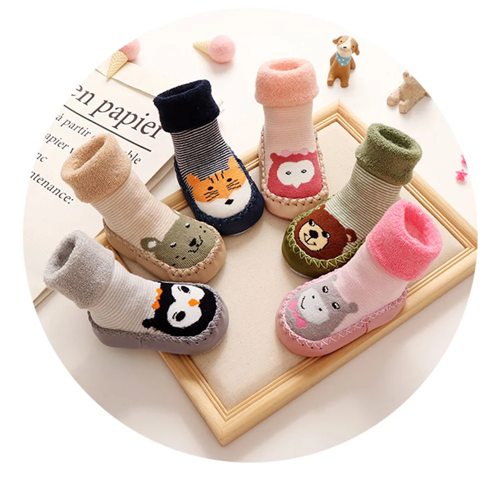 

1Pair Cartoon Kids Socks Cotton Baby Anti-Slip Socks 14Cm 15-23 Months Comfortable Walk Safely Quickly Sweat
