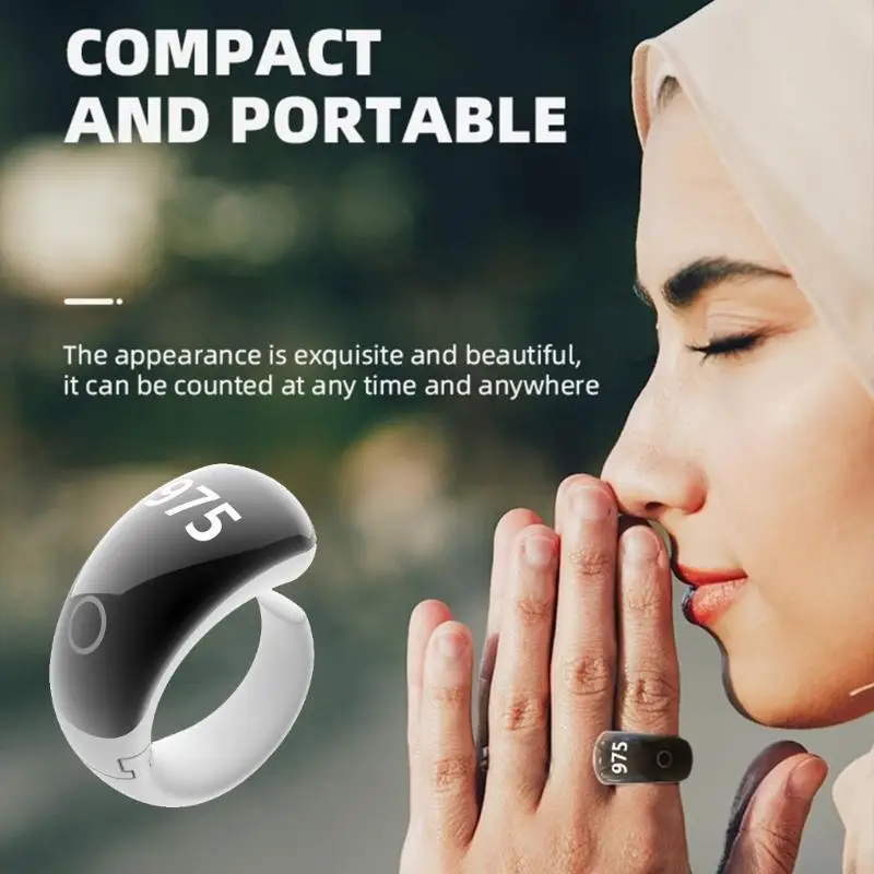 

Multifunction Digital Counting Rings Mobile App tasbeeh Control Faith Zikr Rings for Spiritual Practices and Daily Prayer