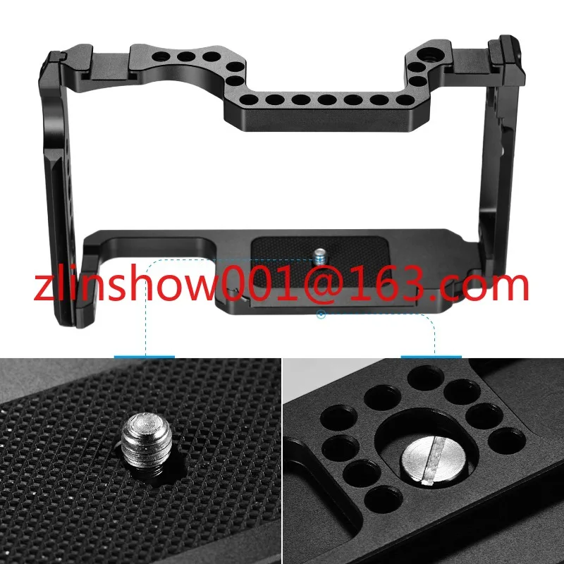 Andoer Camera Cage Aluminum Alloy with 1/4 Inch + 3/8 Inch Screw Holes Dual Cold Shoe Mount for Canon 5DS 5DR 5D Mark IV/III/II