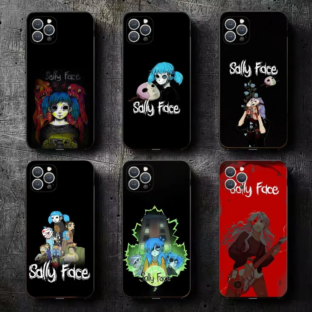 

S-Sally Face Game Phone Case For iPhone 15,14,13,12,11,Plus,Pro Max,XS,X,XR,SE,Mini,8,7 Soft Silicone Black Cover