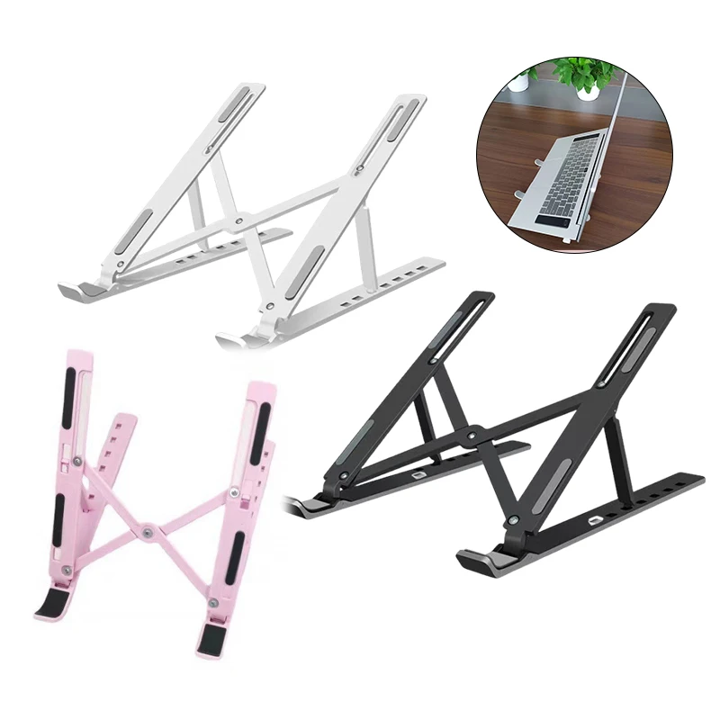 1pcs Foldable Laptop Stand Holder Portable Notebook Support Base Adjustable Riser Cooling Bracket Laptop Cooler Accessories