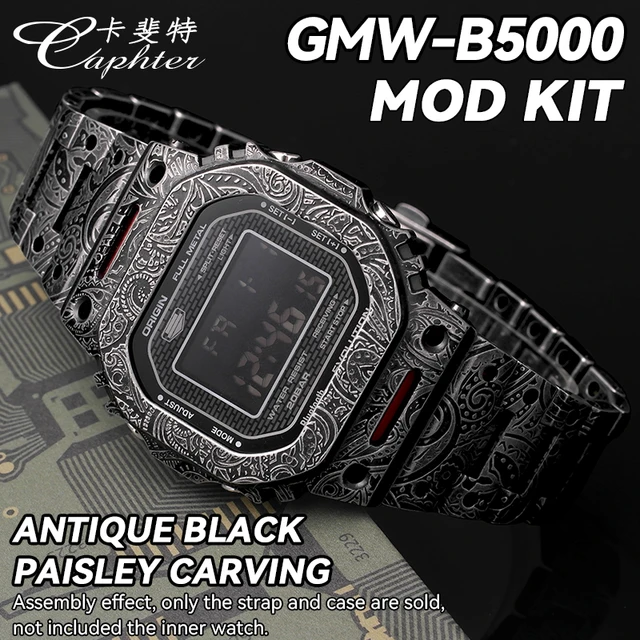 MOD Kit For Casio Gshock GMW-B5000 GMWB5000 Metal Watch Case Bezel 3D  Carving Paisley Watch Band Strap Stainless Steel Bracelet - AliExpress