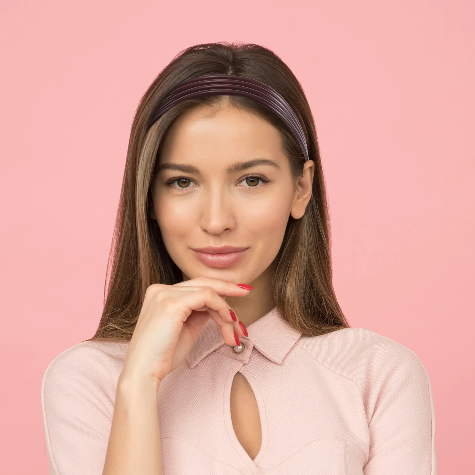 

4Pcs Vintage Striped Headbands 2Cm Wide Flexible Resin Hair Hoops Non Slip Hair Styling Bands for Women Girls Everyday Casual