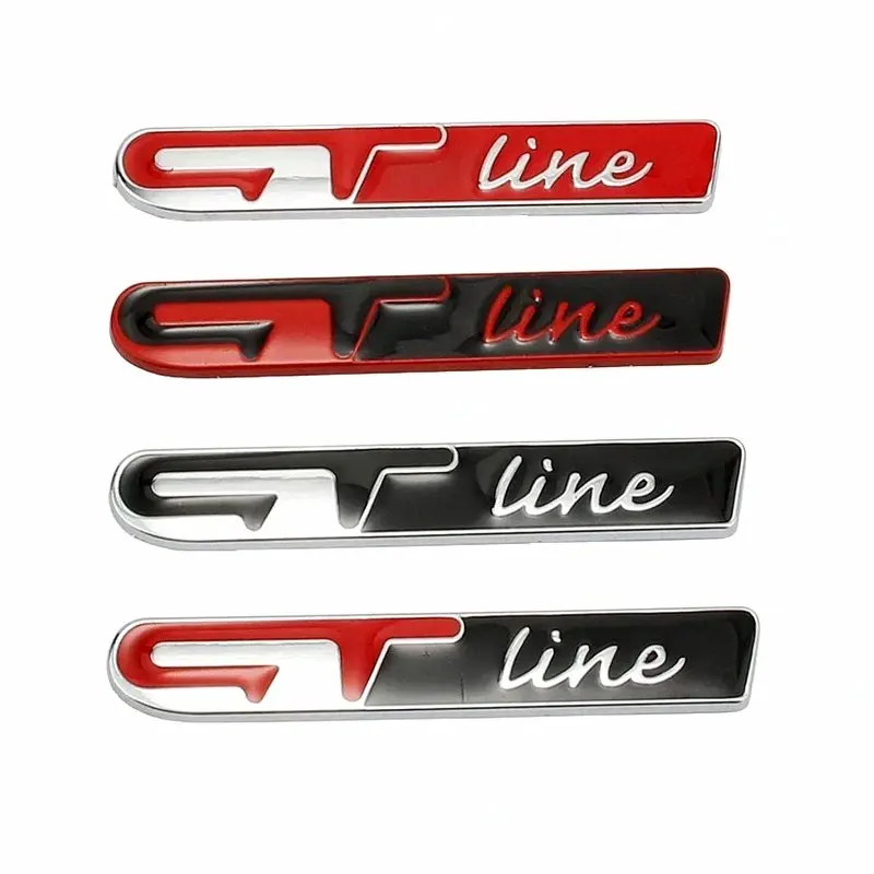 3D Metal GT Line Logo Rear Boot Side Emblem Badge Stickers for K5 Optima Picanto Rio Sportage Cerato Forte Seltos Soul styling