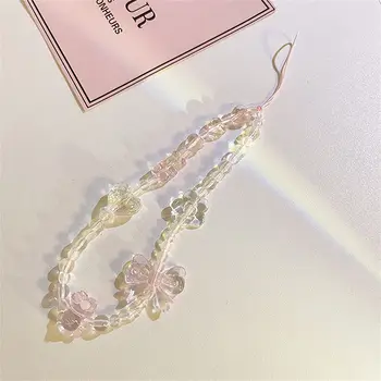 Přívěsek na klíče s motivem motýla, květiny a medvěda ve tvaru srdce, pro ženy i dívky, korejské ženy, růžové medvědí náušnice, řetízek na telefon, taška, přívěsek na fotoaparát, pouzdro... 10 nejlepší prodej Cordon telefon - №2