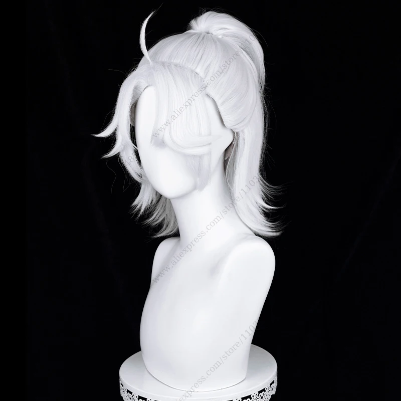 Game Rice Luca Balsa Cosplay Wig 40cm Long Silver White Heat Resistant Synthetic Hair