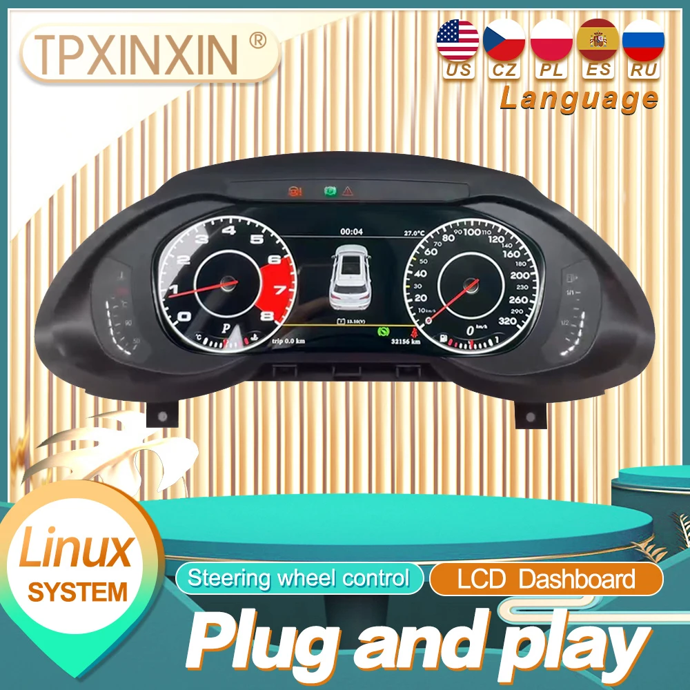 

12.3 Inch LCD Digital Cluster For Audi Q5 2009-2018 LCD Instrument Panel Speedometer Odometer Dashboard Display Carplay Smart