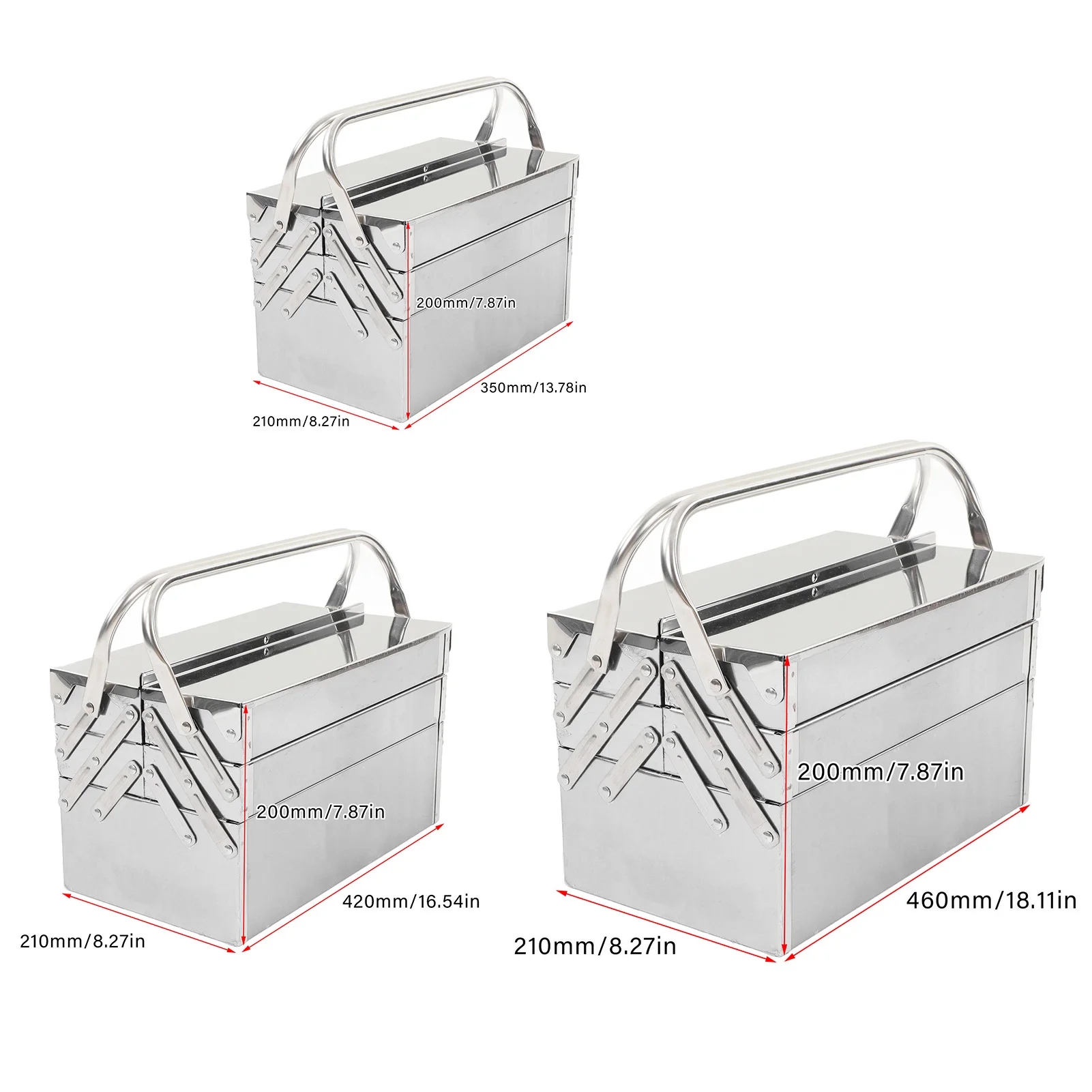 Cantilever Tool Box Rustproof High Hardness Retractable Portable Folding Cantilever Tool Box Organizer for Auto Maintenance
