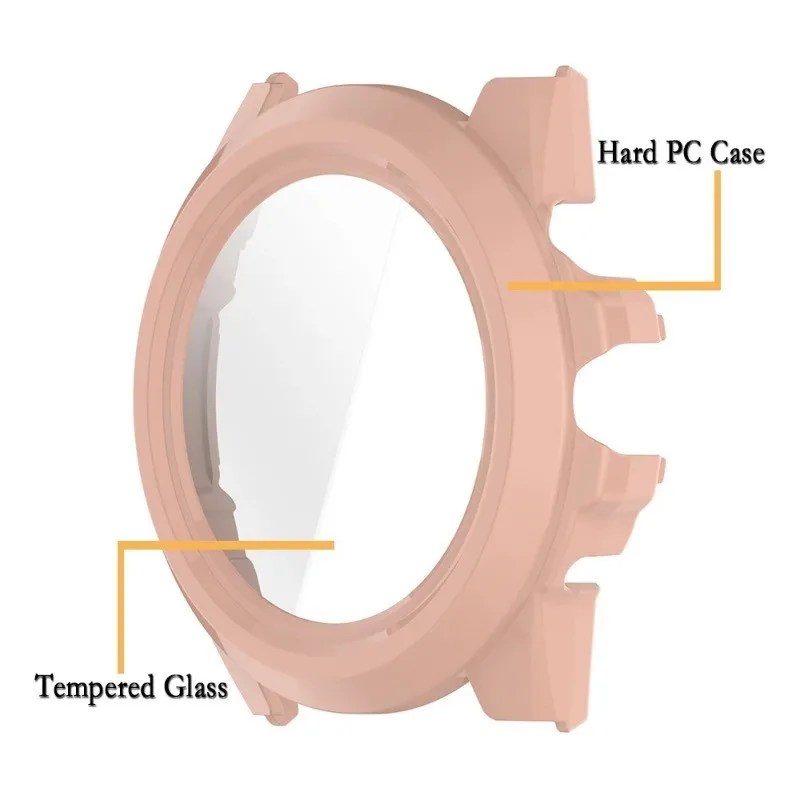 حافظة 2 في 1 لهاتف Ticwatch Atlas بتغطية كاملة للشاشة من البولي كربونات مع زجاج مقسى عالي الجودة