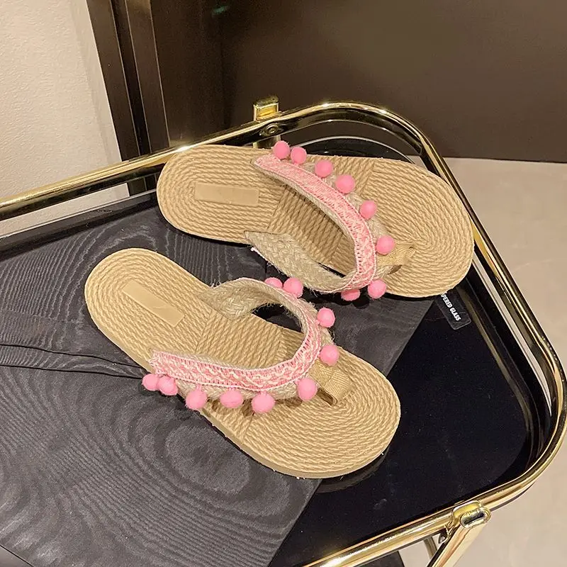 

2026 Bohemian Flip Flops for Women Trendy Non-Slip Beach Sandals Ethnic Style Summer Vacation Outdoor Wearable Casual Shoes