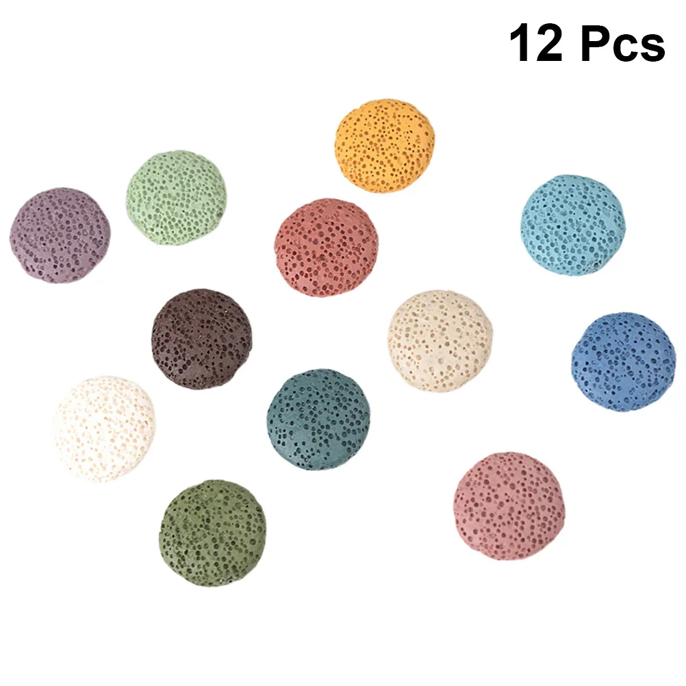 

12 шт. 32X32X8 мм красочные бусины из вулканического камня круглые шарики подвески для изготовления ювелирных изделий Diy ремесла ожерелье браслет брелок