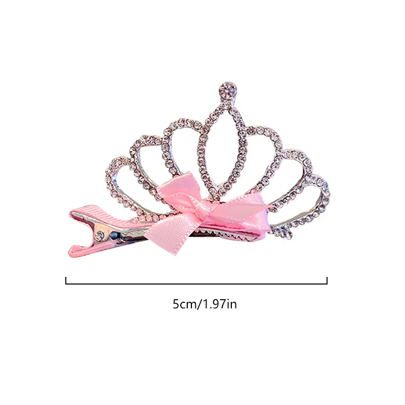 Three-dimensional Crown Children\'s Hairpin Princess Rhinestone Crown Headwear Cute Girls Baby Hair Clips Kids Hair Accessories