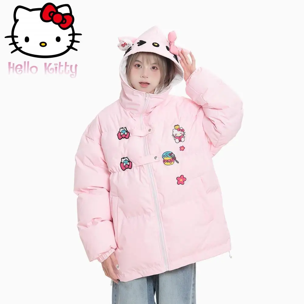 Hello Kitty Sanrio Plush Kawaii Cartoon Cute Hello Kitty Cotton Jacket Warm Couple Jacket Anime Plush Toy for Girl Birthday Gift