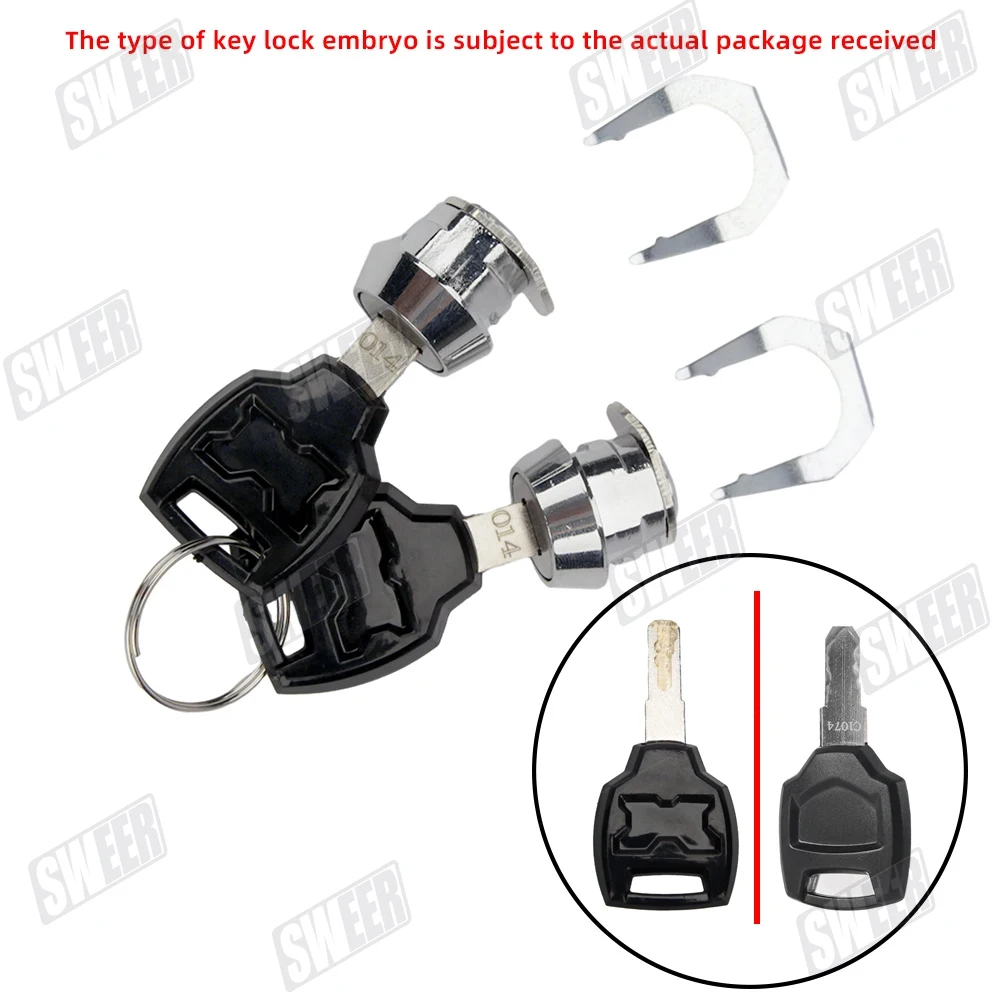 Modified motorcycle trunk accessories, upper and lower cover plates, foot hinges, backrest, stainless steel lock seal, reflectiv