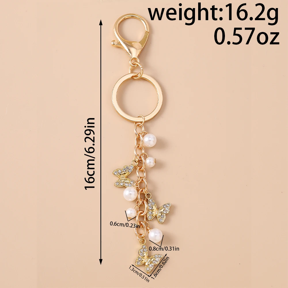 Aihua Niedlicher schicker Schmetterlings-Schlüsselanhänger, Y2K-Kristall-Schmetterlings-Schlüsselanhänger für Frauen und Mädchen, Handtaschen-Anhänger, Schmuckstücke, Schmuck, Geschenke – Detail 6