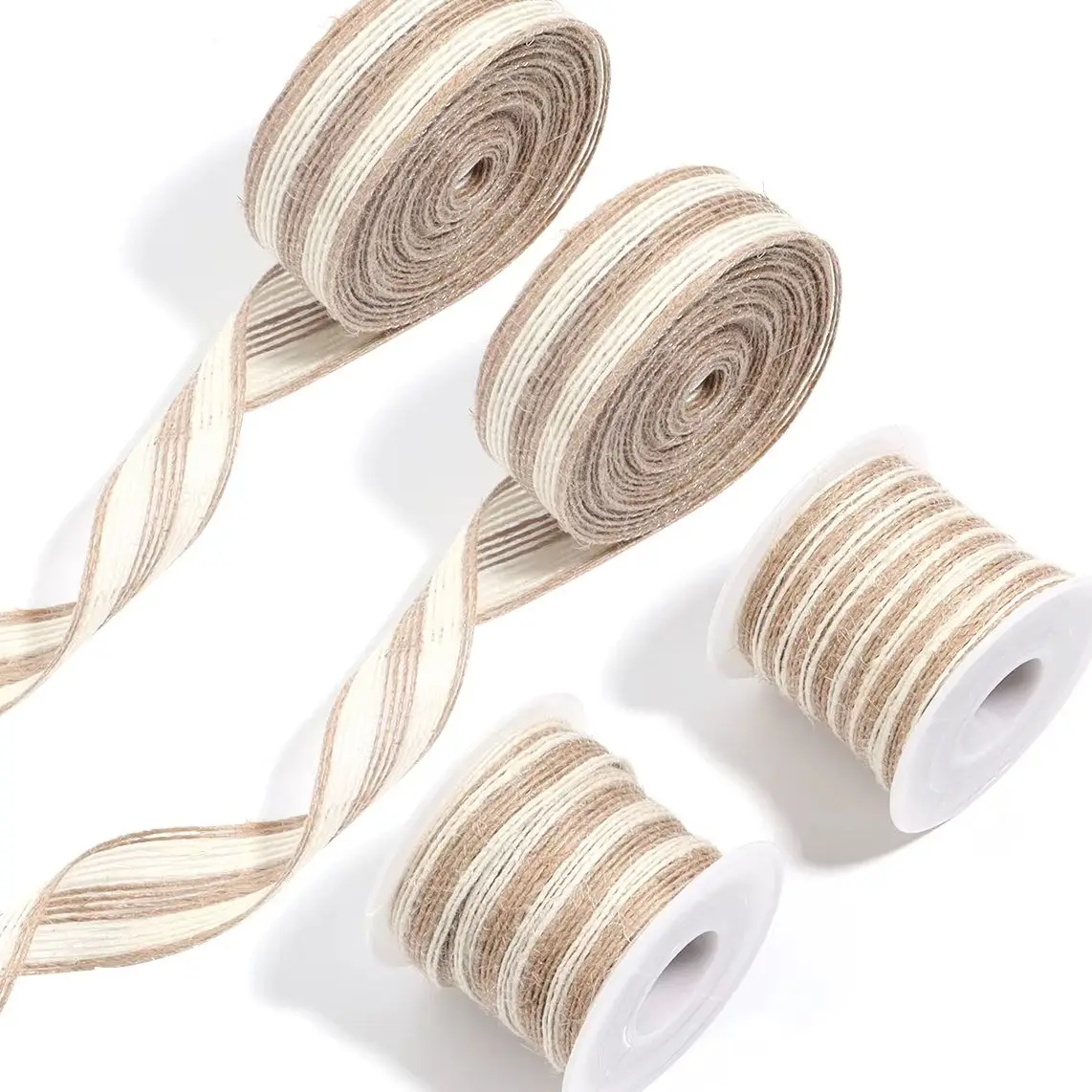 1-10M/Lot Natural Vintage Jute Ribbon White Edge Twine Jute Rope For Wedding Party Decoration DIY Craft Christmas Gift Packaging