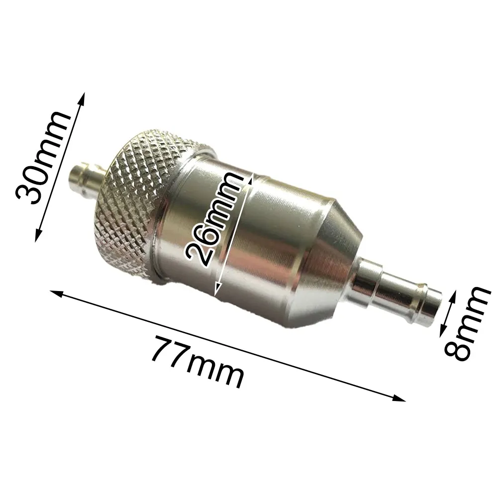 Motorcycle Fuel Filter Tool Fuel Filter 1 Pcs 5/16 Inlet And Outlet 8MM CNC Aluminum Alloy Inlne Silver Motorcycle