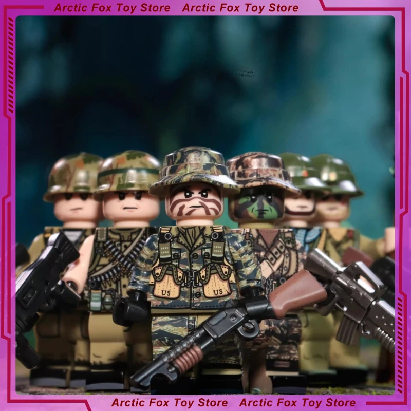 

4cm Game Figure Camouflage Soldier Peripheral PVC Model Assembling Building Blocks Desktop Decoration Ornaments Kids Gifts Toys