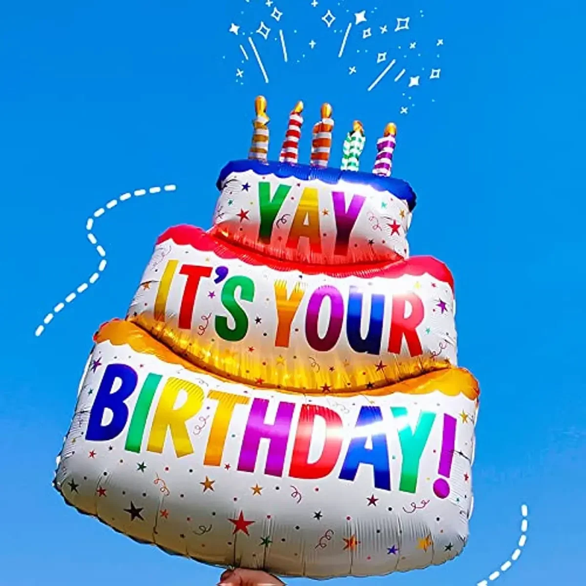 1PC 102x63cm Colorful Cake Foil Balloons Printed IT\'S YOUR BIRTHDAY Three-Layer Mylar Helium  Birthday Party Supplies