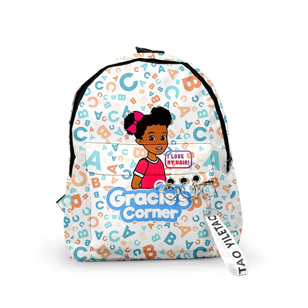 Cartoon Youthful Gracies Corner School Bags Notebook Backpacks Boys/Girls 3D Print Oxford Waterproof Key Chain Small Travel Bags