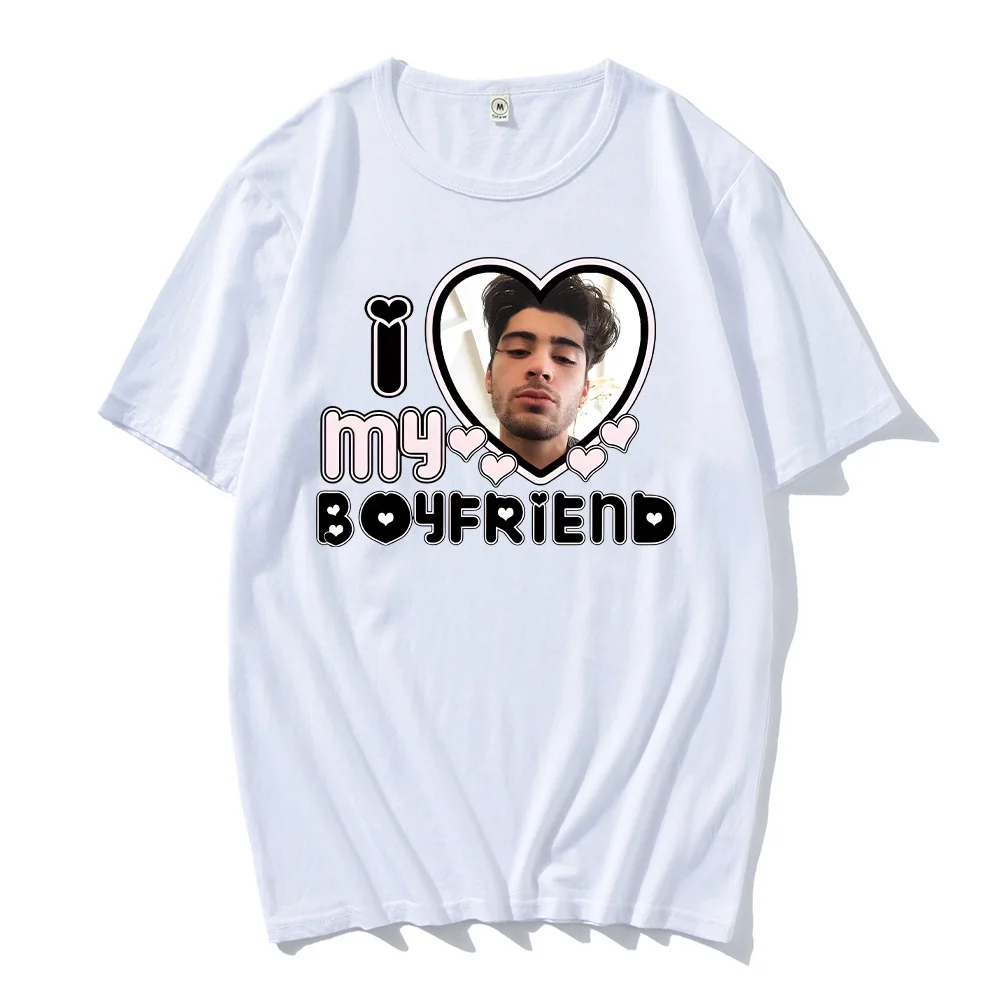 Zayn Malik I love my boyfriend Graphic TShirt Couple Cotton Casual Tee-shirt Women Adorable Tees Zayn fans gift Creative T-shirt
