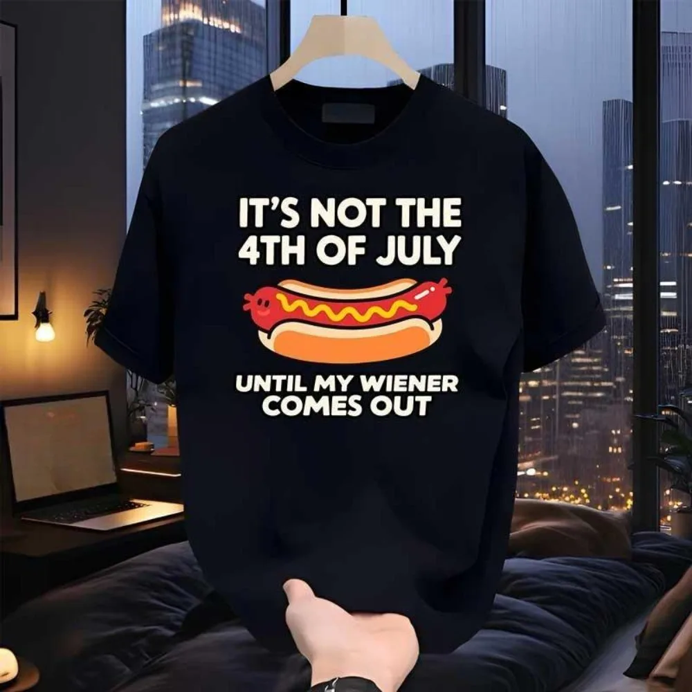 

4th of July Cute Humor Graphic Tees Playful Sarcasm Style Pattern Tops for Unisex Short Sleeve Casual Print Cotton T Shirts