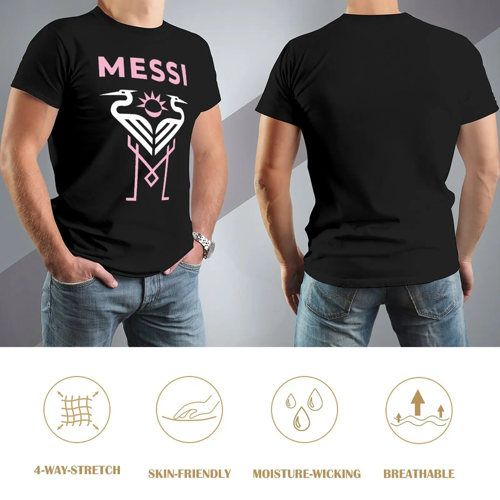 Vintage Sports Fitness T-Shirt, Top Tee, CELEBRAÇÃO, Lionel e Andrés, Messi e Argentina, N ° 10, CABRA, Caricatura 79, EUA Tamanho H