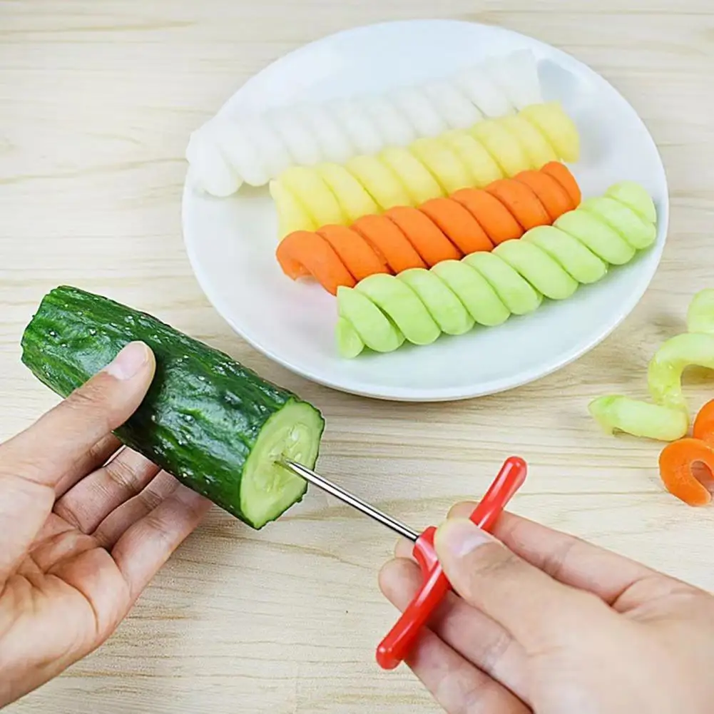 قطاعة فواكه حلزونية مقاومة للاهتراء أداة حلزونية للخضراوات من الفولاذ المقاوم للصدأ لولبية للشواء للتجمعات #6