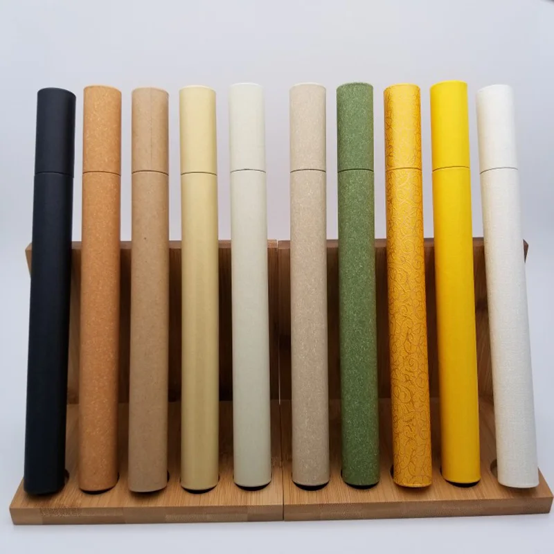 20pcs Kraft Paper Long Incense Tube Empty Incense Barrel Household Joss Sticks Packing Storage Box