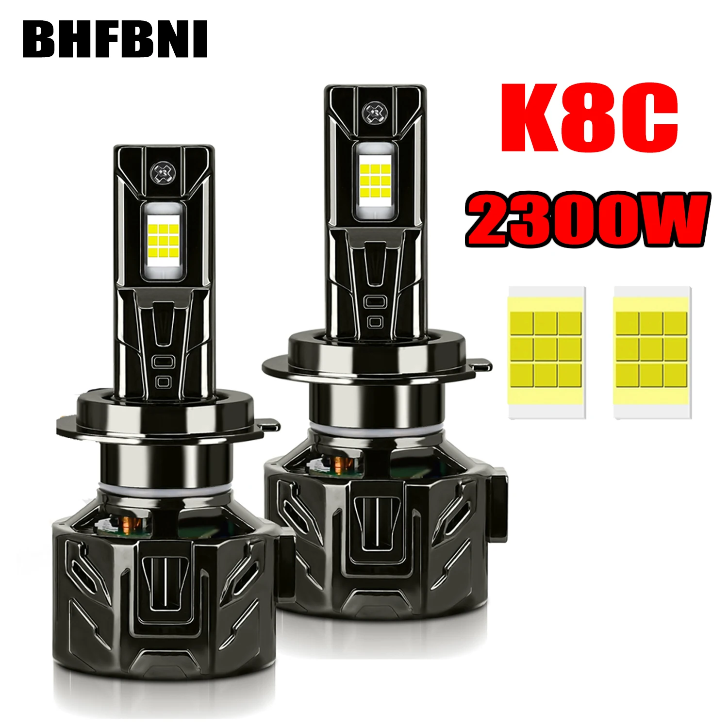 BHFBNI K8C 6000K HB3 HB4 9005 9006 H1 H7 Led H4 H11 Bulb Canbus Led Lamp CSP 8570 Power Car Headlight Fog Light 2300W 600000LM