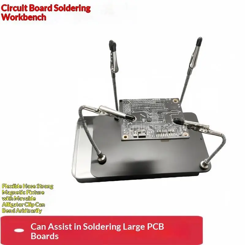 10PCS Magnetic Soldering Helping Hands Flexible: PCB Holder Alligator Clips Storage Box Electronics
