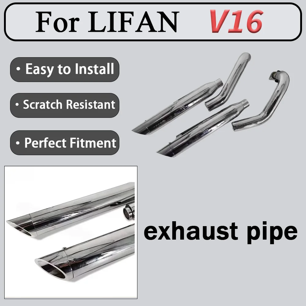For Lifan V16 Cobra Full Exhaust Pipe Section Modified Direct Installation Performance Sound Upgrade for Motorcycle