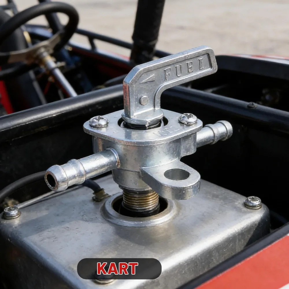 Fuel Tank Petcock Shut Off Valve Switch Zinc Alloy Inline Tap for 50cc and 150cc Go Kart Quad Moped Scooter Daily Repair Tools