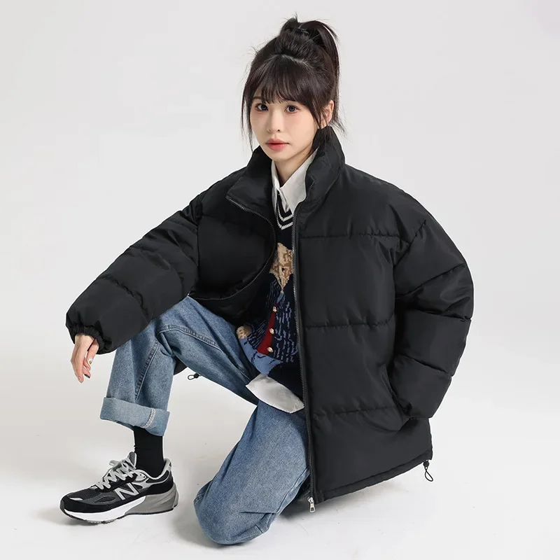 Hooded Parka Fake Two-Piece Down Cotton Clothes Women's New Short Corrugated Burr Thick Warm Cotton-Padded Jacket OutCoat Lady