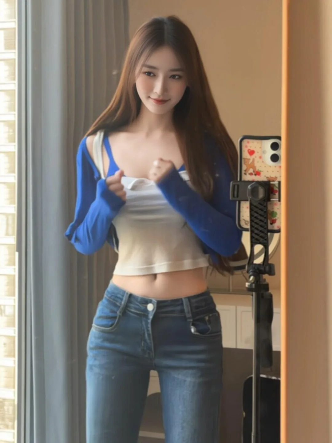 

Beautiful Soft Sle White Vest Tee Piece Set Inner Wear Spring 2026 Faion Women's Comfortable Long Sve round Ne Swe...