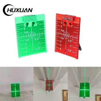 1 adet 11.5cm x 7.4cm plastik Lase hedef kart plaka için yeşil kırmızı Lase seviye hattı lazerler için yansıtıcı manyetik plaka lazer hedef