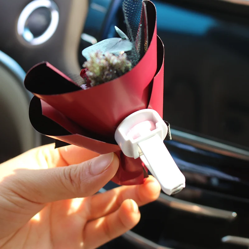 Car Dried Flowers Air Outlet Clip Perfume Decoration Clip Creative Flowers Car Perfume Diffuser Car Air Conditioning Accessories