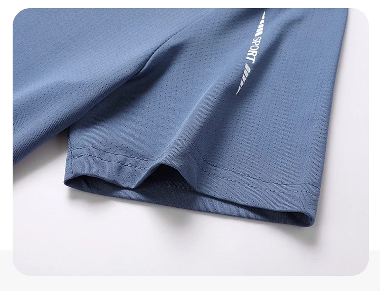 Neue Ice Silk Laufshirts für Herren, lockeres Kurzarm-Oberteil, Basketball-Gym-Sportbekleidung für Männer, Fitness-Workout, atmungsaktives Mesh-T-Shirt – Detail 39