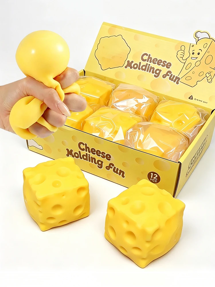5cm Käse-Quetschball, weiche Quetsch-Stressabbau-Spielzeuge, Schreibtischdekoration, Entspannungsspielzeug, Geschenk für Erwachsene