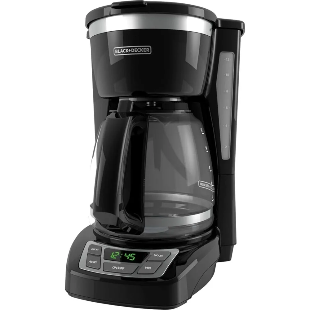 2025 NEW BLACK+DECKER 12-Cup Digital Coffee Maker, Programmable, Washable Basket Filter, Sneak-A-Cup, Auto Brew, Water Window