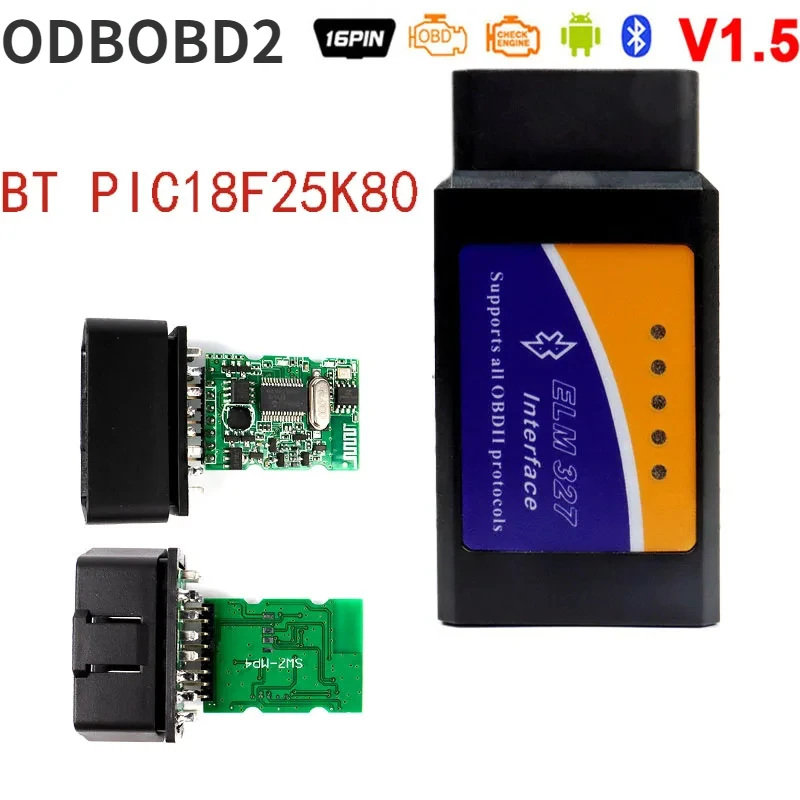 Считыватель кодов ELM 327 PIC18F15K80 BT V1.5 OBD2, инструмент для диагностики ошибок автомобиля, сканер для IOS/Android/Windows