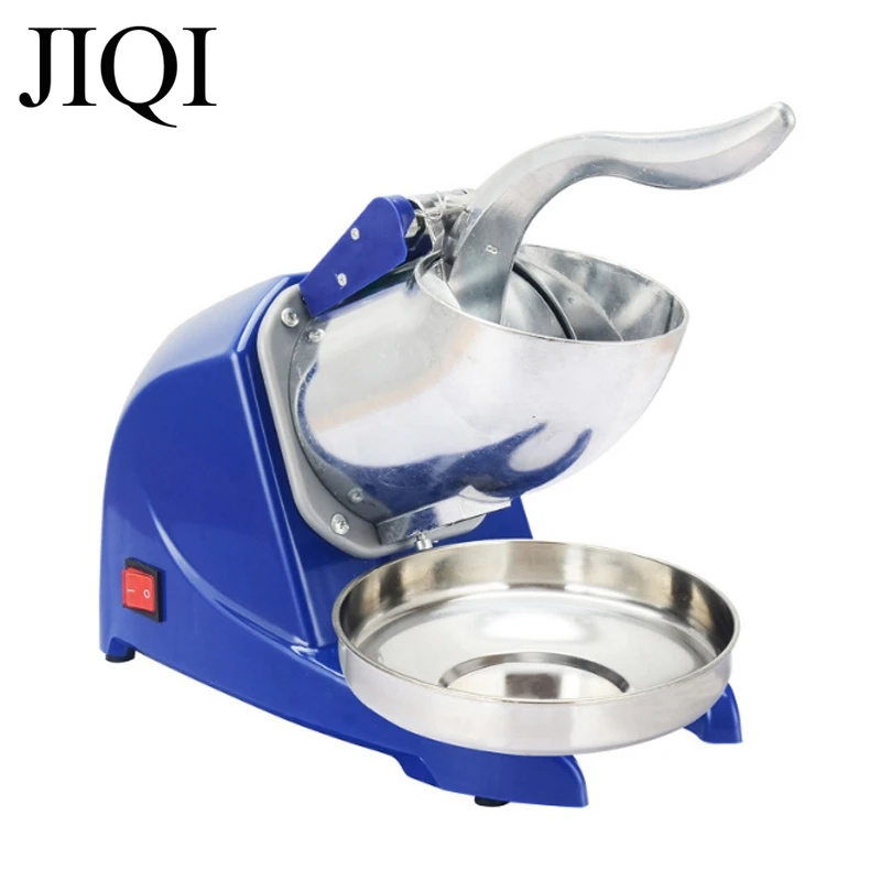 JIQI Household Electric Ice Crusher Automatic Ice Shaver Machine Smoothie Maker 110/220V Grinder Cold Drinks Maker Shaved Tool