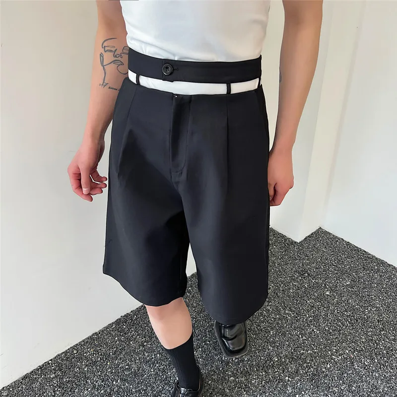 Mode neue 2024 Sommer Herren bekleidung Shorts lose gerade weites Bein männliche Freizeit hose aushöhlen Taille Menwear