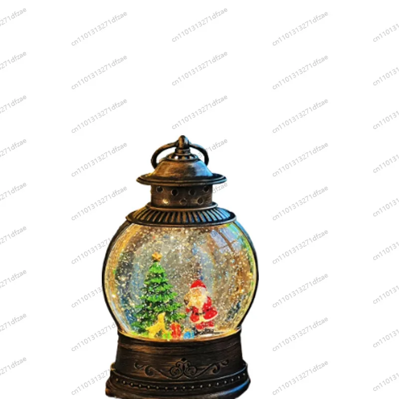 

Christmas Decorative Wind Light Music Box Crystal Ball Old Man Christmas Tree Light Ornament