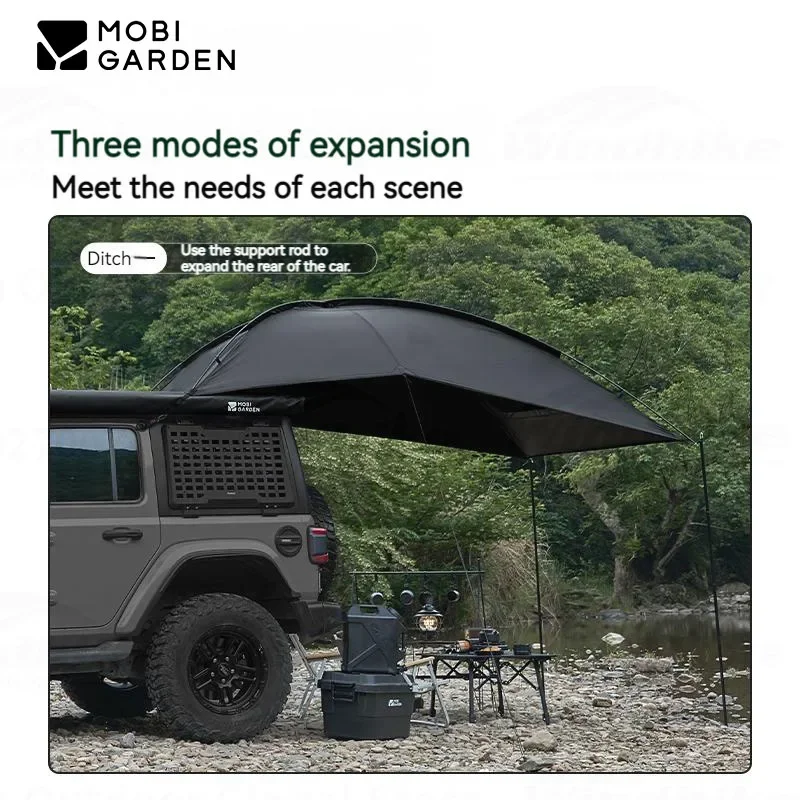 

MOBI GARDEN SUV Sun Protection Canopy Tail Tent Car Rear Tent Suitable Outdoor Camping Picnic Black Coated Tarpaulin Waterproof
