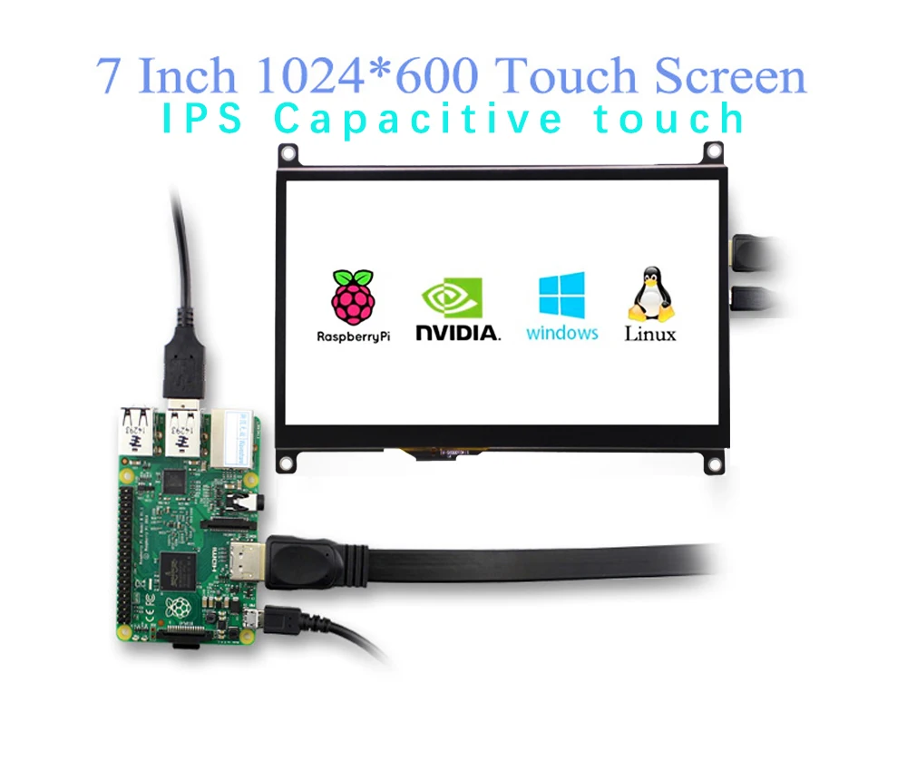 

1024x60 0 IPS Портативный 7-дюймовый сенсорный дисплей HDMI Сенсорная панель hdmi малиновый ЖК-дисплей «сделай сам» монитор HD дисплей ПК монитор